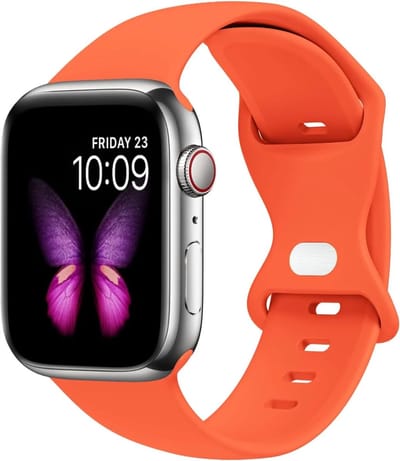 Strap-it Classic Siliconen bandje - Geschikt voor Apple Watch Series 1/2/3/4/5/6/7/8/9/10/11/SE/SE2/SE3/Ultra (2/3) - Oranje - Bandje siliconen sport loop - iWatch sportbandje voor grote maat: 44 / 45 / 46 / 49mm