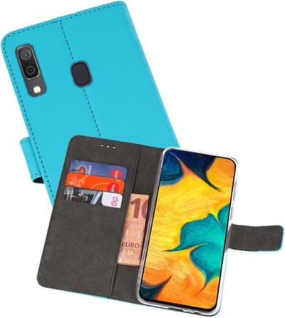 Booktype Telefoonhoesjes - Bookcase Hoesje - Wallet Case - Geschikt voor Samsung Galaxy A30 - Blauw