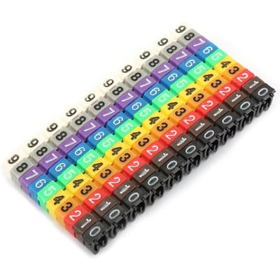Étiquette de numéro de fil de tube numérique Marqueur de câble de tube coloré (100 pièces 6 mm2)