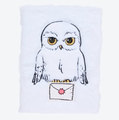 Harry Potter Hedwig notitieboek – A5 notitieboekje met lijntjes – fluffy buitenkant en stijlvolle fan merch – journal voor school, werk, creatief schrijven en denken – Harry Potter fanartikel – cadeau idee