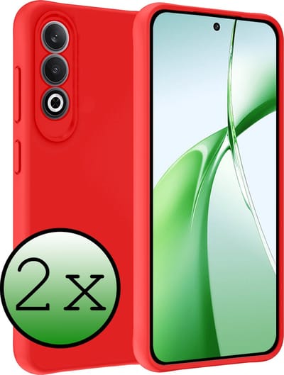 Hoesje 2 Stuks - Geschikt voor OnePlus Nord CE4 - Sterk & Shockproof - Case Siliconen - Back Cover - Telefoon Hoes - Rood