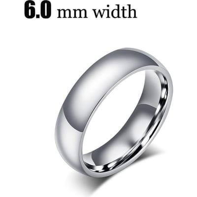 Klassieke Trouwring voor Vrouwen Gladde Goudkleurige Roestvrij Staal Verlovingssieraad 2 mm 4 mm 6 mm 8 mm 8
