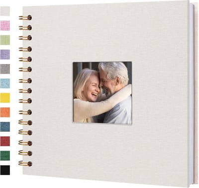 Plakboek Fotoalbum Linnen Omslag Harde Kaft voor Bruiloft en Reizen - 20 Vellen/40 Pagina's Beige