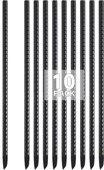 Grondankers voor Tent en Camping, 40 cm, Stevige Haringen, 10 Stuks, Zwart