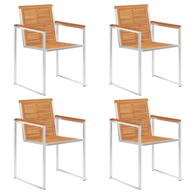 vidaXL - Tuinstoelen - 4 - st - met - kussens - massief - acaciahout