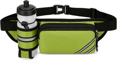 Heuptas met bidonhouder - Outdoor tas - Wandelen fietsen - Waterafstotend materiaal - 109 x 13 cm - Groen