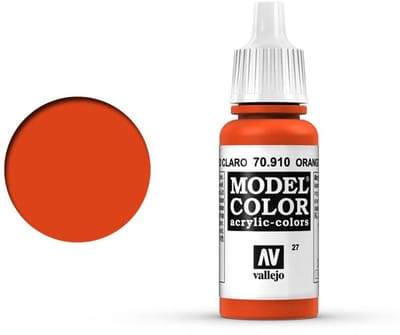 Vallejo Hobbyverf Acrylverf - 70910 Model Color Orange Red - Acryl Verf flesje - 17 ml