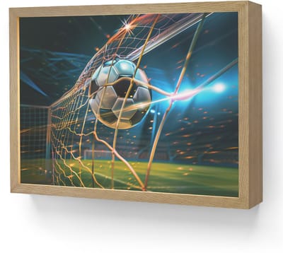 Nachtlampje 40x30 cm - Kinder lamp - Voetbal - Goal - Sport - Jongens - Tafellamp kinderkamer draadloos - Slaapkamer lampje - Bedlamp kinderen - Kinderlampje - Wandlamp babykamer - Nachtlampjes