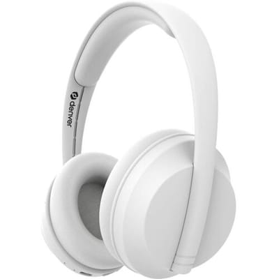 Denver BTH-235W On Ear headset Bluetooth, Draadloos Stereo Wit Headset, Volumeregeling, Afstandsbediening, Indicator voor batterijstatus Mobiele