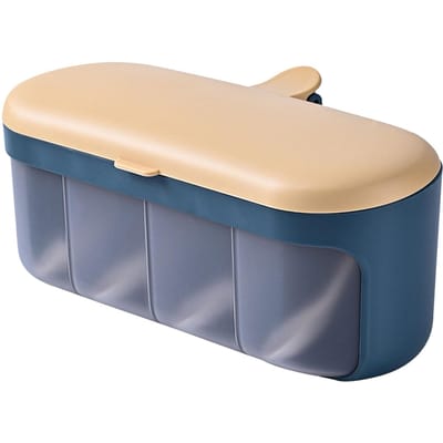 Kruidenpot Meerdere Compartimenten Verdeelde Potten Opbergruimte Modieuze Kruidenbox met Deksel voor Keuken beige