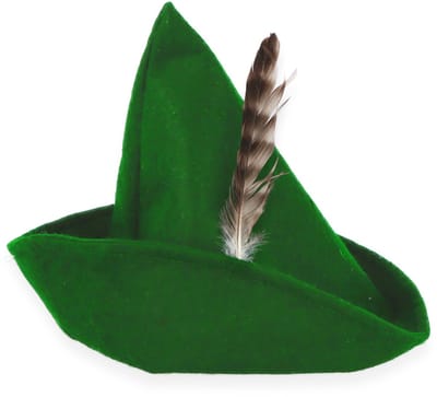 Henbrandt - Robin Hood Hoedje Groen met Veer – One Size Jachthoed voor Verkleedkleding & Kostuums