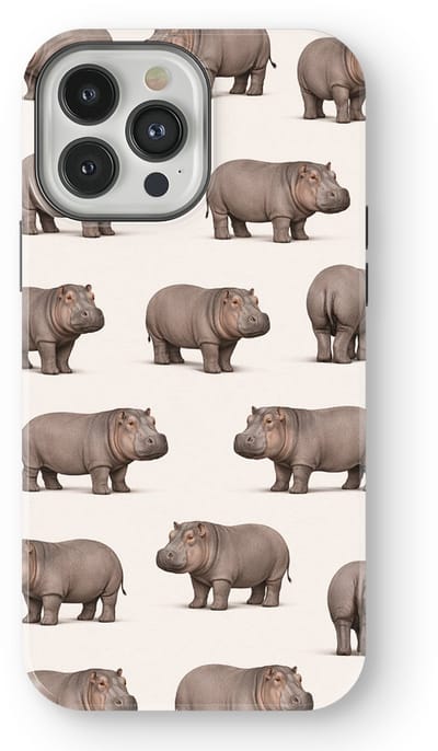 Safari Tough Case geschikt voor iPhone 13 Pro | Premium hoesje met Safari Dieren Design | Geschikt voor Mag | Dieren Print Backcover geschikt voor iPhone 13 Pro Nijlpaard
