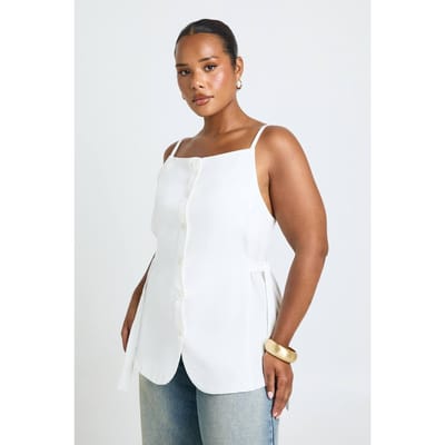 boohoo Dames Plus Getailleerde Mini Rok | Ivory | Maat: 18