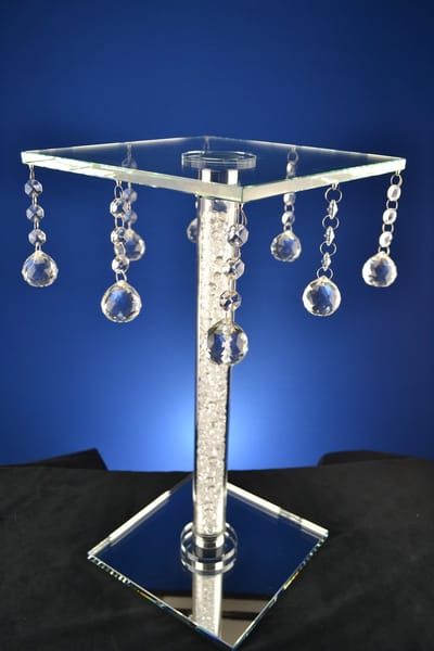 Luxe Kristallen Tafeltje Vierkant – Met Hangende Druppels – Elegant Design