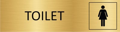 CombiCraft deurbordje Dames toilet in goud met tape - 165 x 45 mm