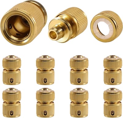 Set van 8 Stuks 1/2 Inch Aluminium en Koper Slangkoppelingen, Tuinslang Adapter en Verbinder voor Efficiënt Watergeven en Auto Wassen