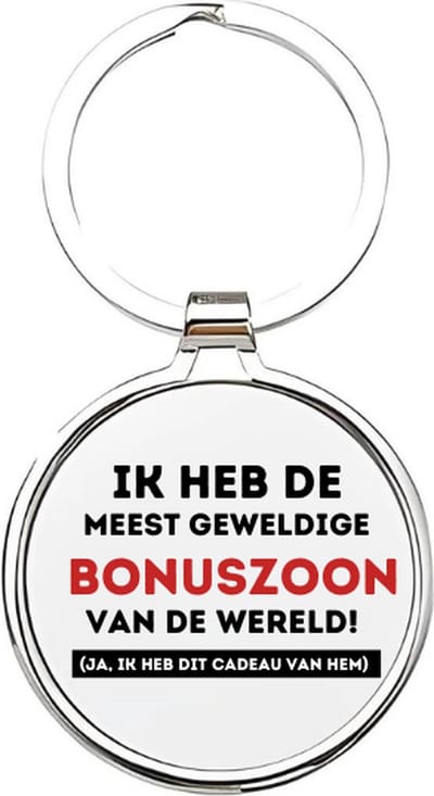 Akyol - ik heb de meest geweldige bonuszoon van de wereld Sleutelhanger - Zoon - de liefste bonuszoon - bonuszoon sleutelhanger - kind sleutelhanger - sleutelhanger zoon - familie sleutelhanger - cadeautje - zoon cadeau - boy - 4 x 7,5 CM