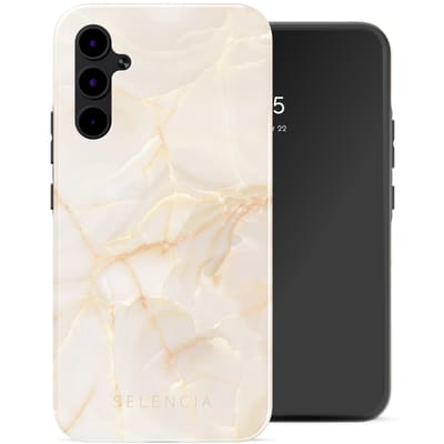 Selencia Hoesje - Geschikt voor Samsung Galaxy A34 (5G) - Backcover - Golden Beige Marble