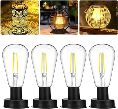 4 x Solar Lampen met LED Verlichting - Vervangende Tuinlampen voor Buiten - Energiezuinige Zonne-energie Lampen met Heldere Lichtbundel