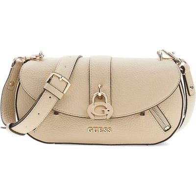 GUESS schoudertas Jessa Flap Crossbody Bag Taupe