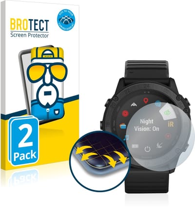 BROTECT - Screenprotector voor Garmin Tactix Delta - Folie Beschermfolie transparant volledig dekking - 2 Stuks