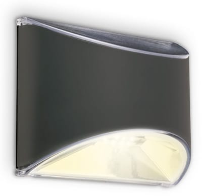 BRILONER - Buitenverlichting zonne energie - solar tuinverlichting - buiten wandlamp - warm wit licht - bewegingssensor - 10 x 8 x 5 cm - antraciet