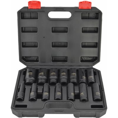 Awtools - Black Line - Dopsleutelset 14-delig - 1/2" - Cr-Mo - Fosfaatbehandeling