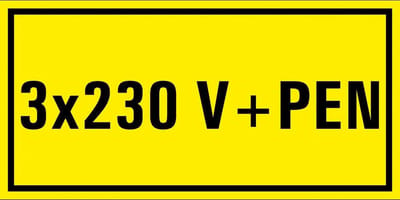 3 x 230 v+pen sticker 100 x 50 mm