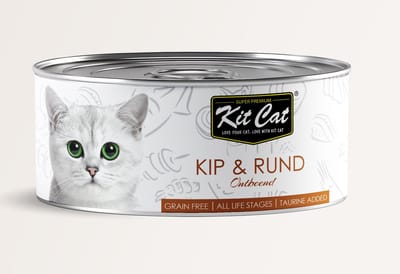 Kit Cat Kip & Rund 24x80gram - Graanvrij - Kattenvoer Natvoer - Kattenblikjes