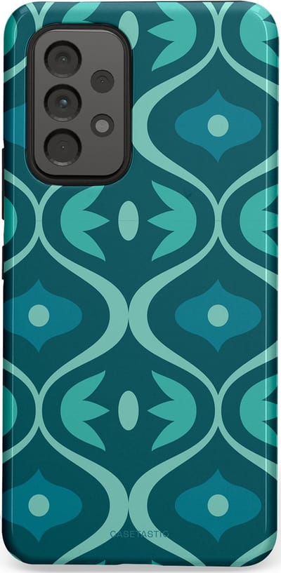 Casetastic hoesje geschikt voor Samsung Galaxy A53 (2022) 5G - Dubbellaagse bescherming - Decoratief Blauwgroen - Fashion Case - Petrol