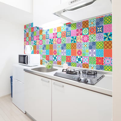 Zelfklevende tegelmuurstickers voor keuken en badkamer - 60 Azulejos Rianah tegelstickers - 60 stickers 20x20cm