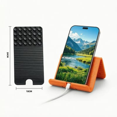 Namajunas - Telefoonhouders - Verstelbare opvouwbare siliconen telefoonhouder - Draagbare antislip telefoonhouder - Oprolbaar ontwerp - Geschikt voor thuis, kantoor, tablets en laptops - 2 set - Opening voor oplaadkabel - Verbeterd zuignapontwerp