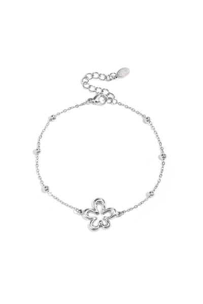 Goudlief Armband met koraalvormige speelse bloemen - Zilver kleurig - Verkleurt niet - Cadeau - Goudlief.nl