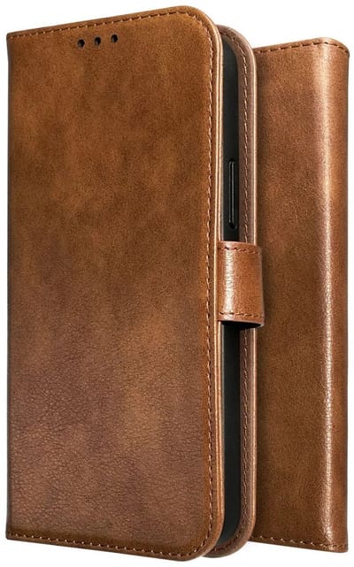 Rosso Element Geschikt voor Samsung Galaxy A07 | Wallet Book Case | Portemonnee Hoesje | 4 Pasjes | Magneetsluiting | Stand Functie | Bruin