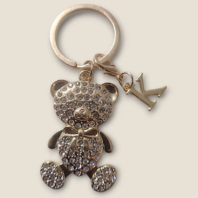 Sleutelhanger Beertje met Letter K - Gepersonaliseerd - Persoonlijk cadeau - Verjaardagscadeau - Kraamcadeau - Persoonlijk geschenk - Tashanger - Sleutelhanger