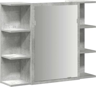 Badkamerspiegelkast 80x20,5x64 cm bewerkt hout betongrijs