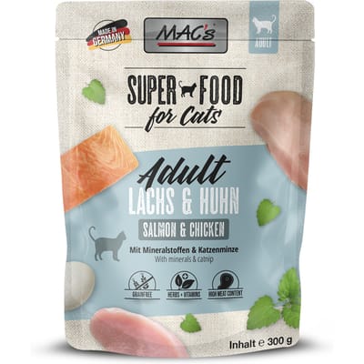 24x 300g MAC's Cat Pouch Zalm & Kip natvoer voor katten