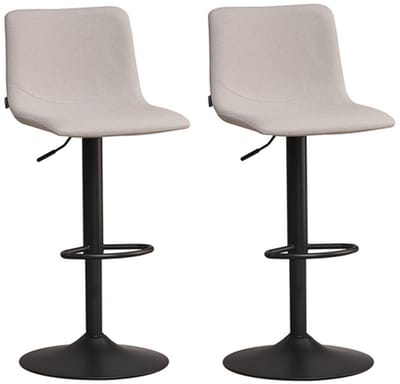 Bronx71® Scandinavische barkruk Eva draaibaar gerecyclede stof grijs 60-76 cm - Barkrukken set van 2 - barstoel
