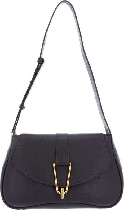 COCCINELLE Schoudertas Coccinelle Himma Handbag Grained Leather Ardesia Donkergrijs