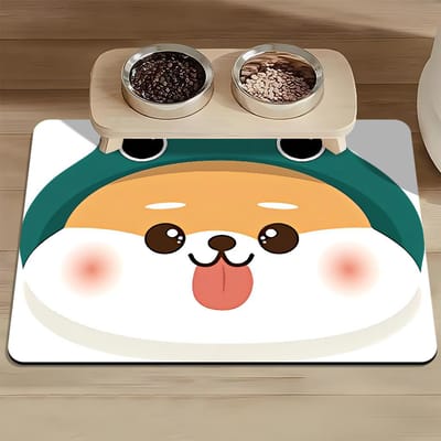 Huisdier Placemat Kat Placemat Hond Placemat Kattenbak Mat Wasbaar Absorberend, Antislip, Geurloos en Gemakkelijk Schoon Te Maken 40*50cm【TPR2.5MM】