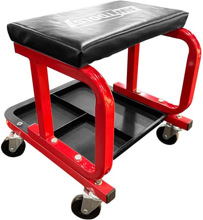 Awtools - Mobiel Werkplaatsstoel - Stalen Frame - Met Gereedschapsschijf - Ergonomisch Ontwerp