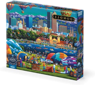 Buffalo Games - Sapphire Select- Eric Dowdle - Ballon Spectaculair - 1000 stukjes puzzel - Uitdagend & leuk - Blauwe kern puzzelbord - Geschenkbare Display Box - Full Size Poster Inbegrepen