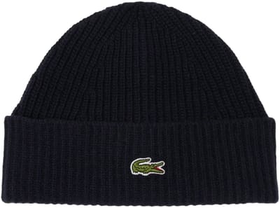 Lacoste Unisex Beanie - Muts van geribbelde wol (navy blue)