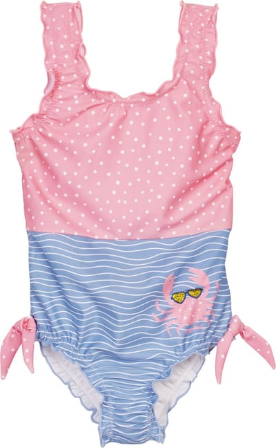 Playshoes - UV-badpak voor meisjes - Krab - Roze/Lichtblauw - maat 74-80cm