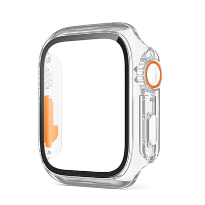Stravo Ultra-look Case met Screenprotector – Geschikt voor Apple Watch 45mm – TPU Bumper Hoesje – Compatibel met Series 7 / 8 / 9 – Transparant