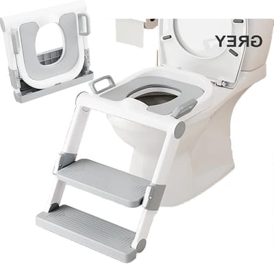 Babyzitje voor kinderen - verkleiner potzitting met trede - inklapbaar zonder montage - Zitverhoger voor jongens - meisjes - Toiletverkleiner met trede - toiletadapter - DURALIS Toiletbril voor kinderen