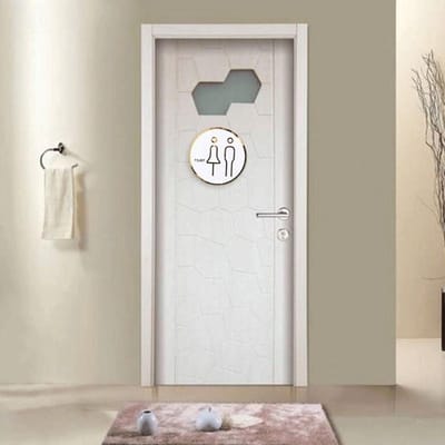 Toiletbord Deur Sticker - Acryl Plaats - Aanduiding Ruimte - Spiegelglans Afwerking - 10x10CM - Goud