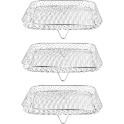 Ensemble de 3 grilles de friteuse empilables en acier inoxydable 304, grille de déshydratation multicouche pour friteuse de 8 pouces L