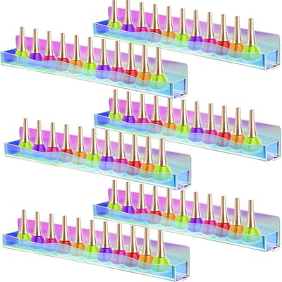 Kleurige Wandgemonteerde Nagellak Organizer - 6 Stuks Acryl Nagellak Display Stand voor Manicure, Pedicure en Schoonheidsproducten