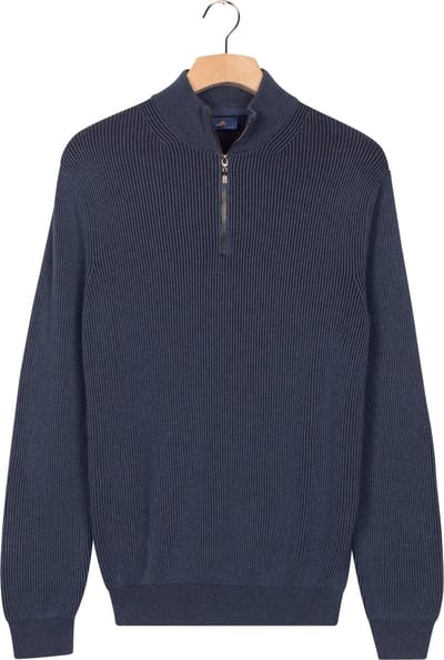 Baileys - Heren - Trui - Ribgebreid - Katoenen Pullover - Dark Denim - 528419-675